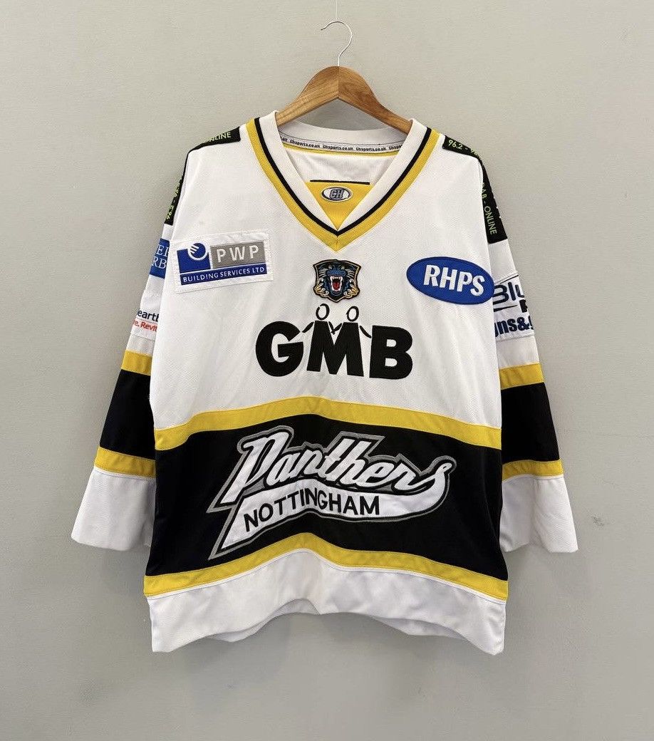 NOTTINGHAM PANTHERS HOCKEY SHIRT JERSEY CH sz M MEN WHITE