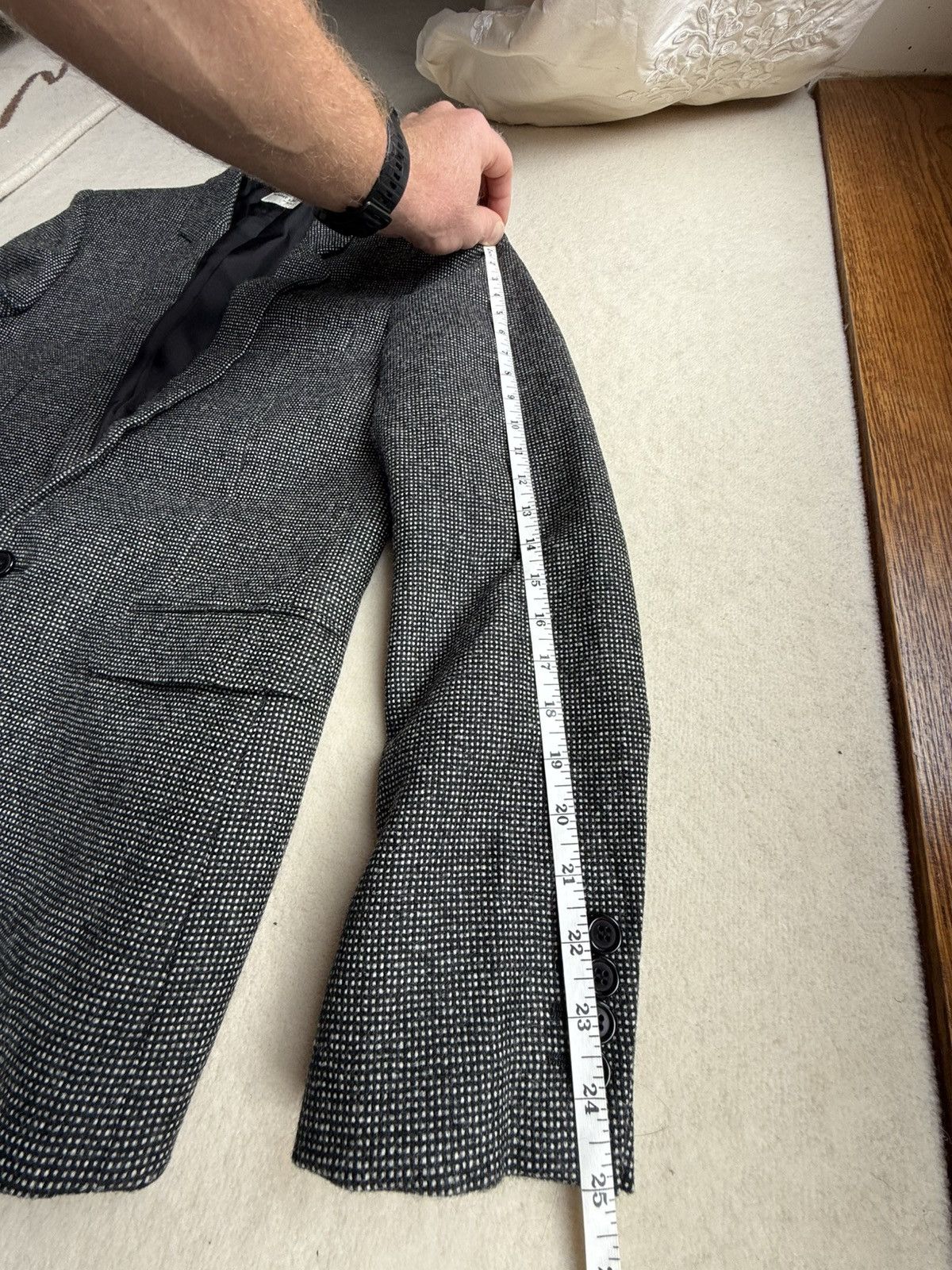 Saint Laurent Paris Saint Laurent herringbone notch lapel suit jacket 48 Size 38R - 5 Thumbnail