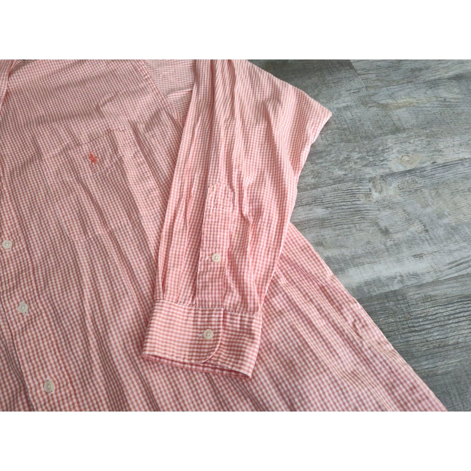 Polo Ralph Lauren VINTAGE Polo Ralph Lauren Button-Down Shirt Men XL Check Casual Dress Shirt Peach White Size US XL / EU 56 / 4 - 2 Thumbnail