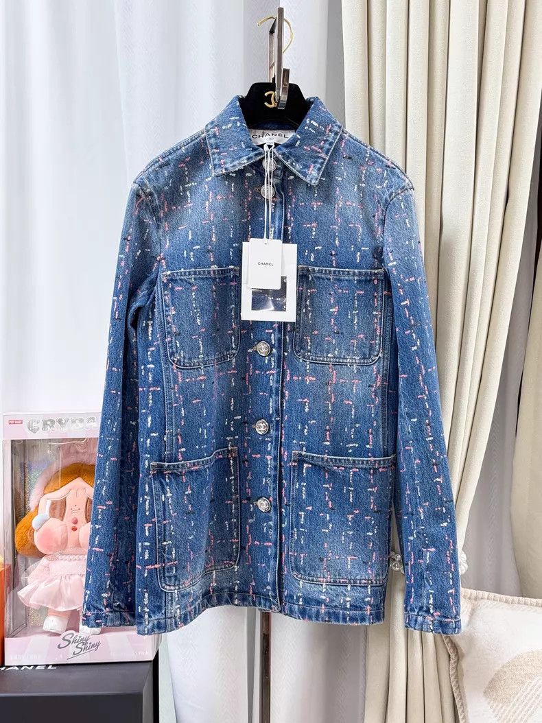 Chanel Chanel Colorful bead embroidery four-pocket denim jacket Size XS / US 0-2 / IT 36-38 - 1 Thumbnail