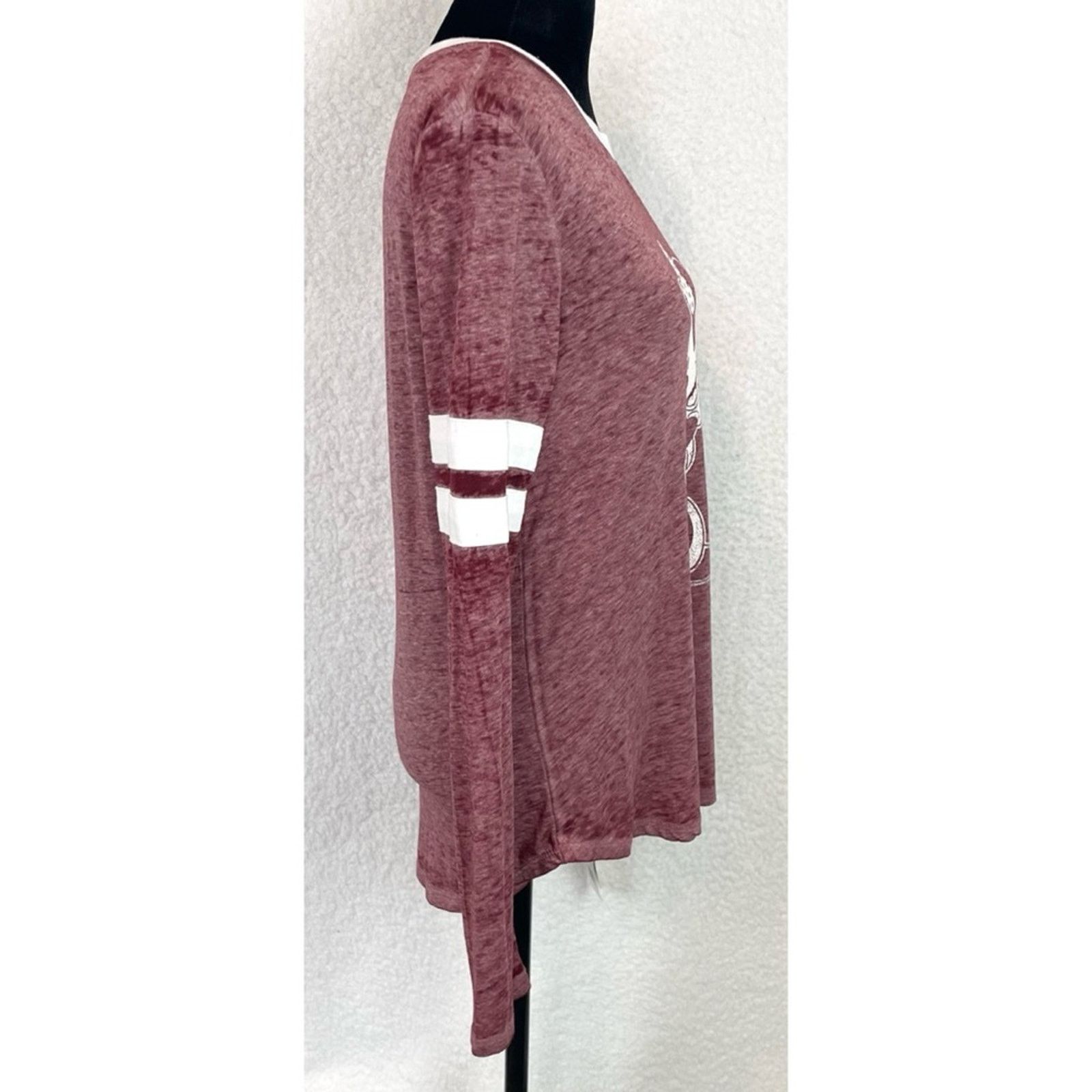 Disney (NWT) DISNEY • Maroon/White Minnie Mouse Long Sleeve Shirt Size M / US 6-8 / IT 42-44 - 8 Thumbnail