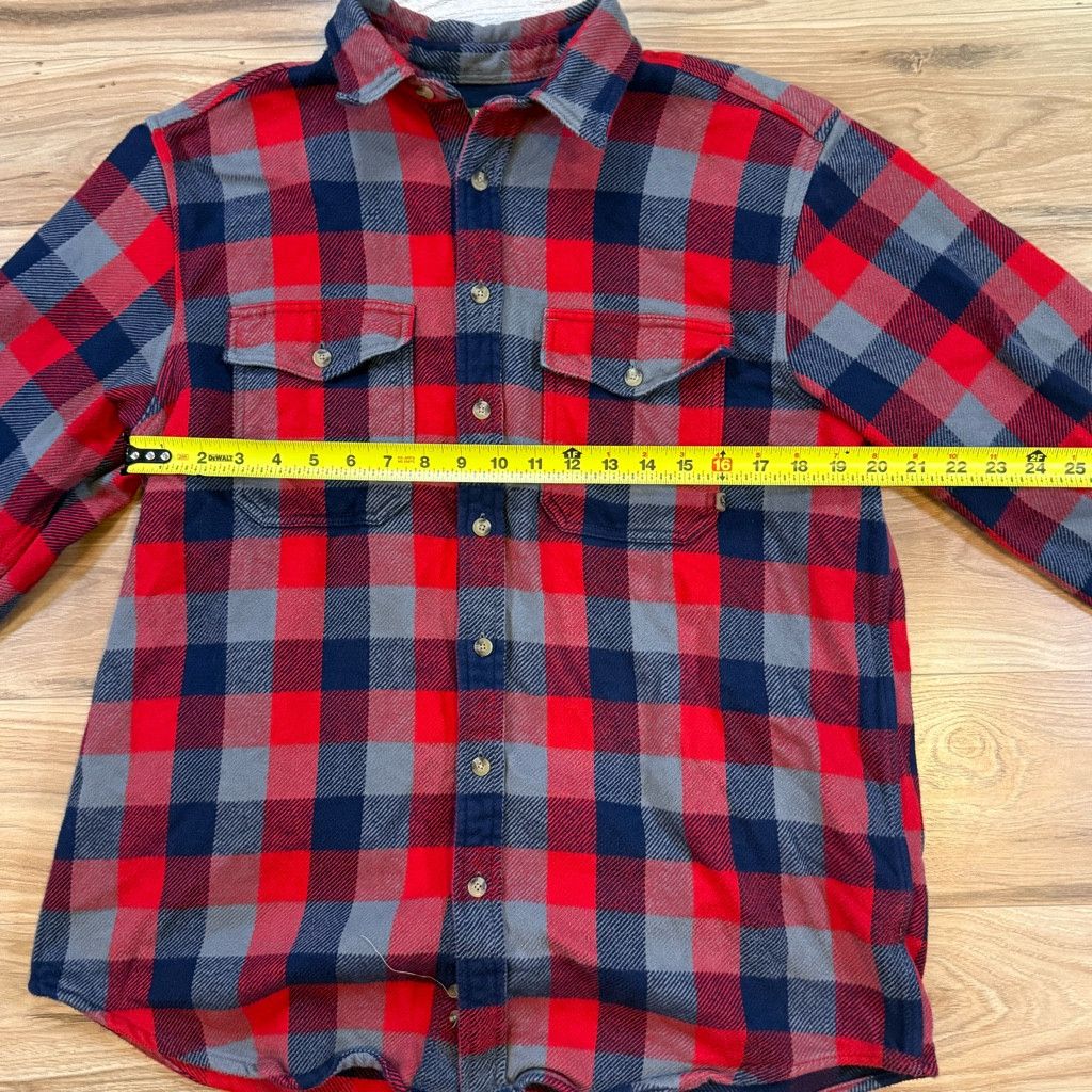 WISDOM Gander Mountain Red Navy Buffalo Check Flannel LT Size US L / EU 52-54 / 3 - 4 Thumbnail
