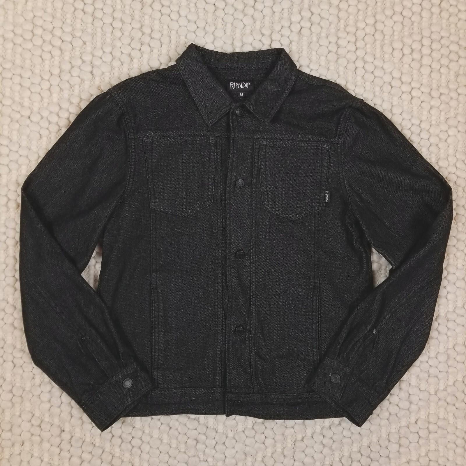RIPNDIP Ripndip Eat me Embroidered Denim Jean Jacket Black Sz Medium Size US M / EU 48-50 / 2 - 6 Thumbnail