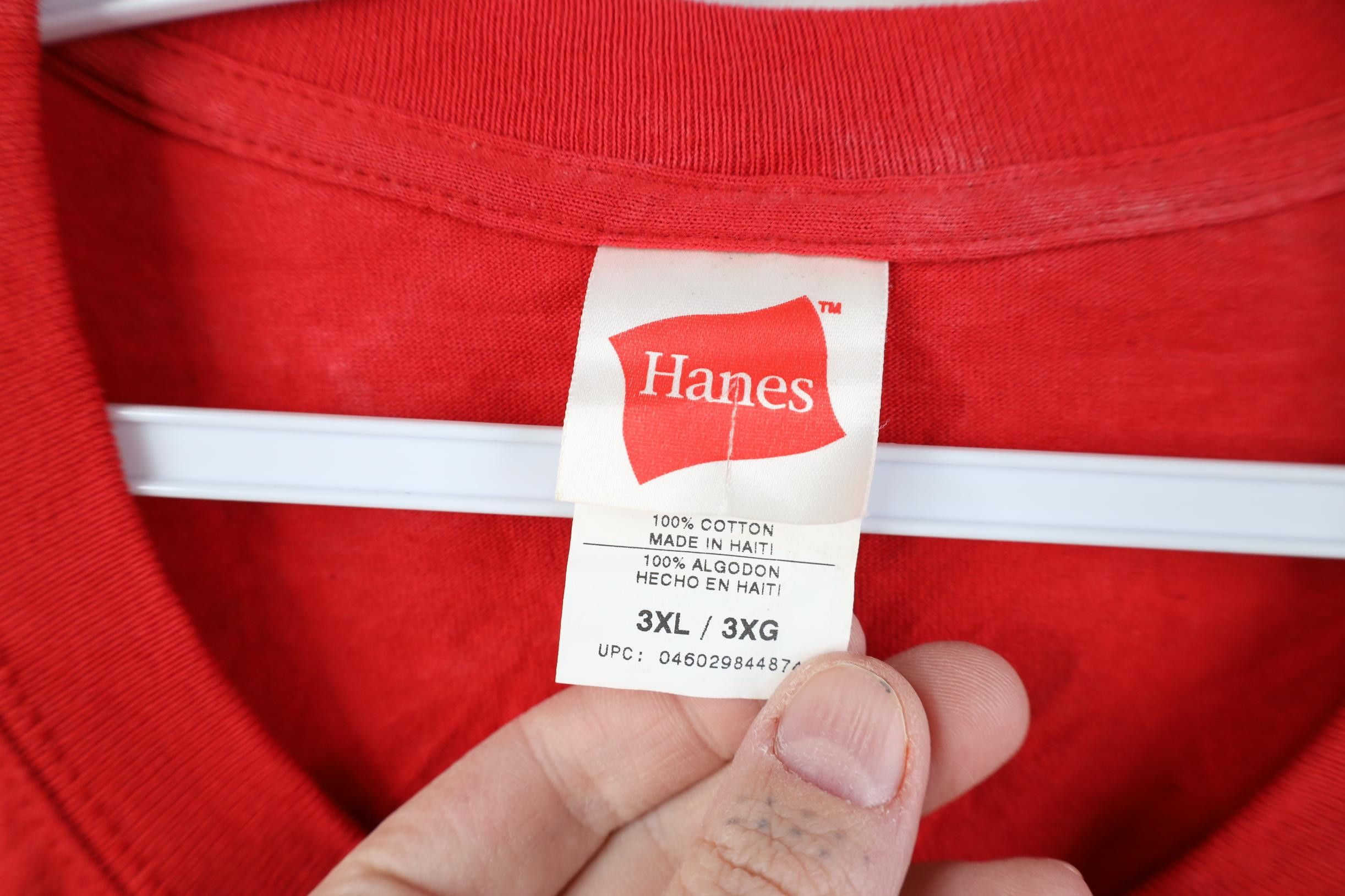 Hanes Vintage 90s Y2K Hanes Blank Pocket T-Shirt Red Cotton Size US XXL / EU 58 / 5 - 6 Thumbnail