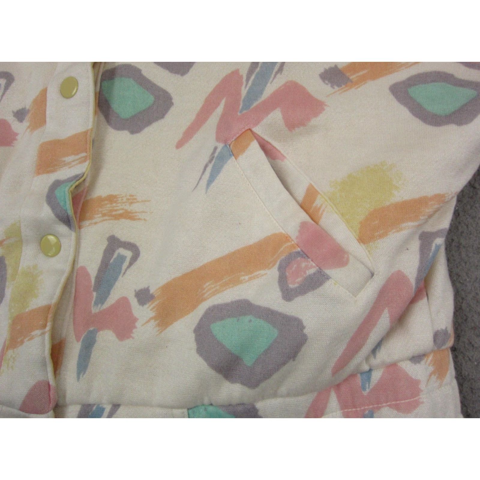 Vintage VINTAGE Izzi Jacket Womens Medium White Abstract Reversible Memphis Design 90s Jacket Size M / US 6-8 / IT 42-44 - 3 Thumbnail