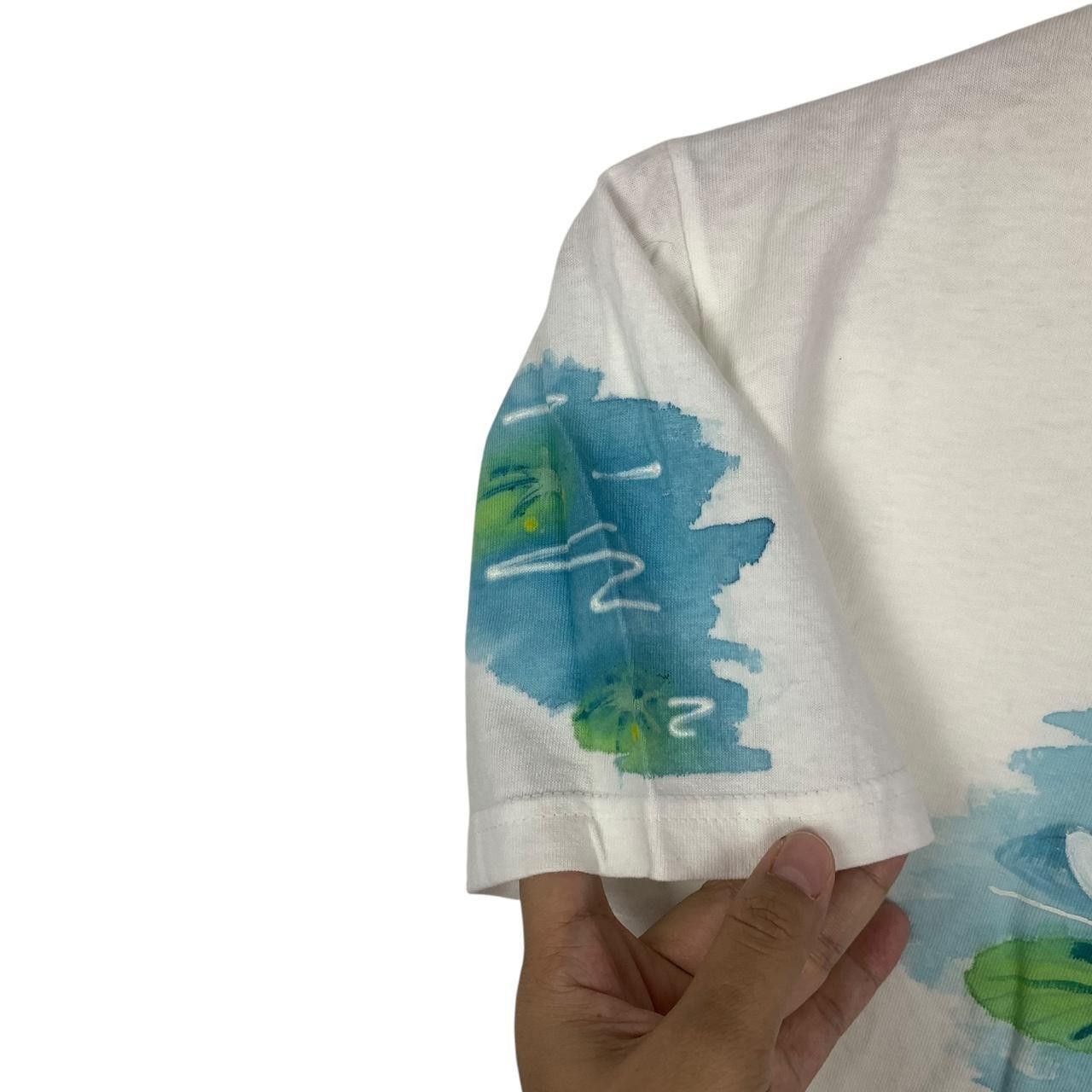 Vintage Vintage HAWAII WHITE LOTUS Painting Illustration Floral Tee Size S / US 4 / IT 40 - 7 Thumbnail