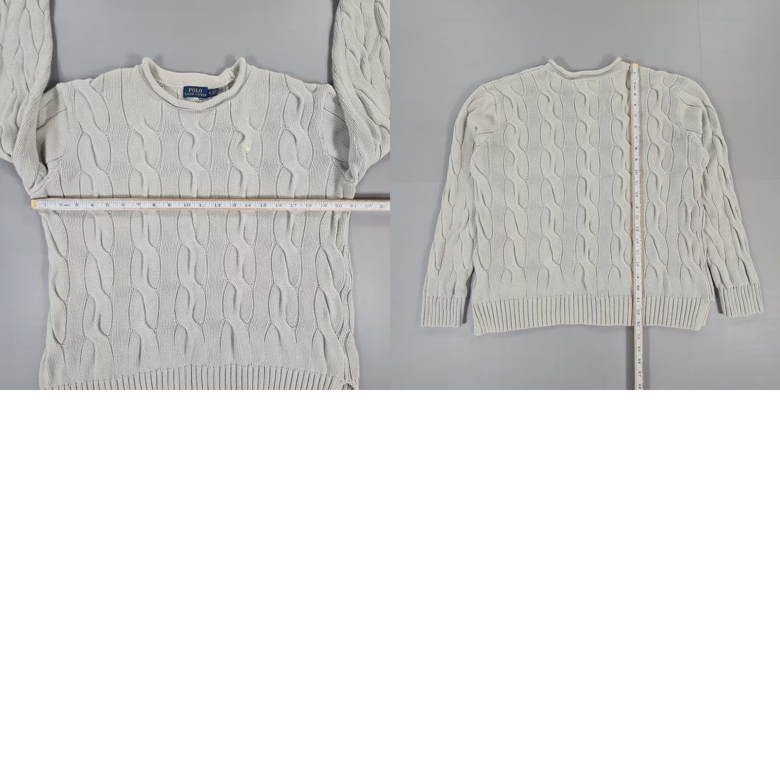 Polo Ralph Lauren Polo Ralph Lauren Jumper Womens Grey Medium Cable Knit Cotton Pullover Crew Neck Long Sleeve Size M / US 6-8 / IT 42-44 - 8 Thumbnail