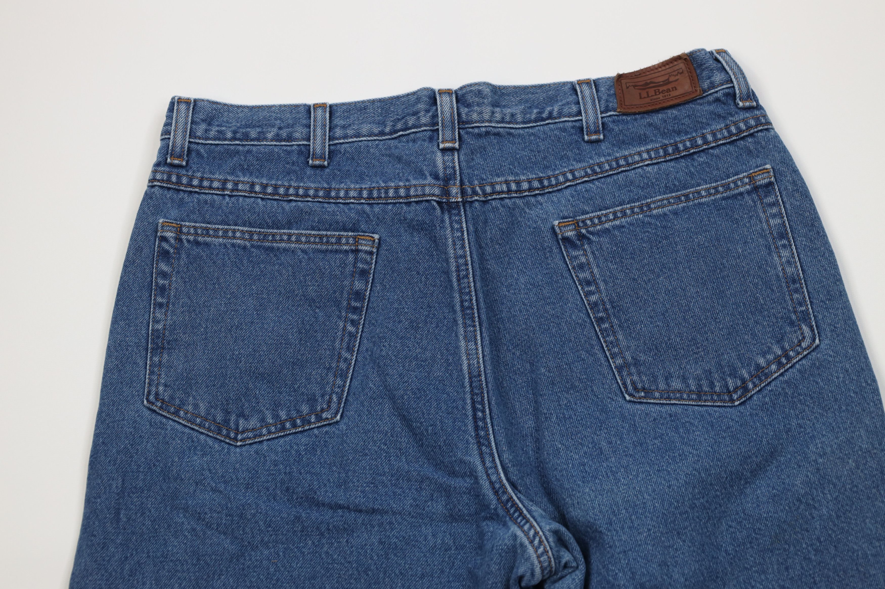 L.L. Bean Vintage 90s Y2K LL Bean Lined Straight Leg Jeans Blue Size US 36 / EU 52 - 11 Thumbnail