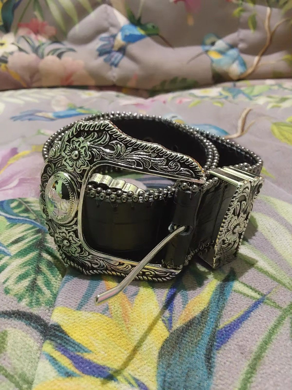 Cowboy Equipment × Leather american western silver snakeskin pu leather belt Size ONE SIZE - 5 Thumbnail