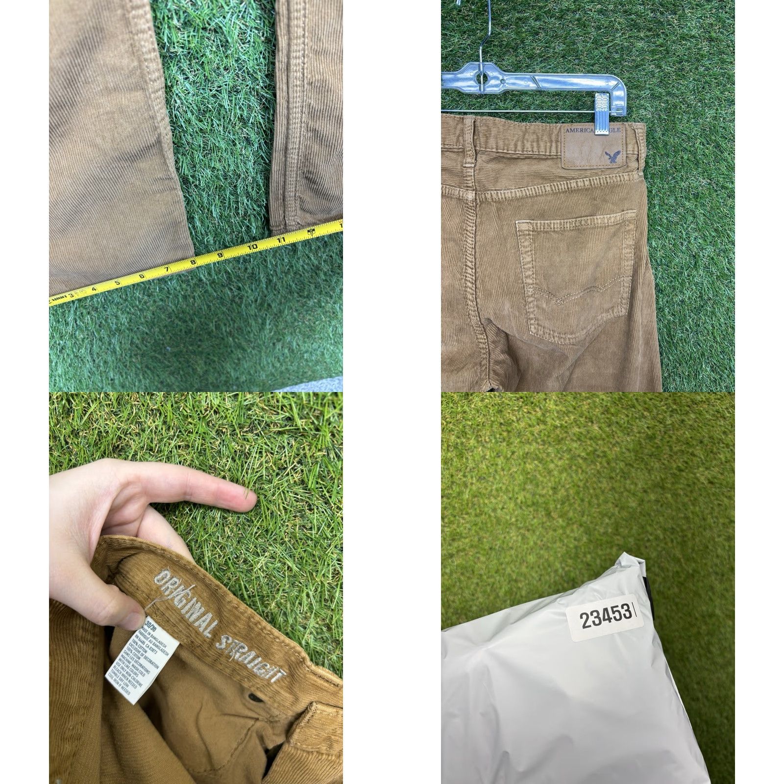 Vintage VINTAGE American Eagle Pants Mens 30x30 Khaki Corduroy Straight Leg Casual Brown Cotton Flat Front Regular Inseam 30 Size US 30 / EU 46 - 8 Thumbnail