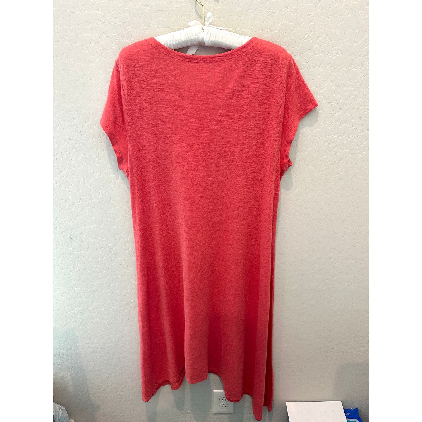 Eileen Fisher EILEEN FISHER Coral Hemp Organic Cotton Sharkbite Hem Dress Size L / US 10 / IT 46 - 4 Thumbnail
