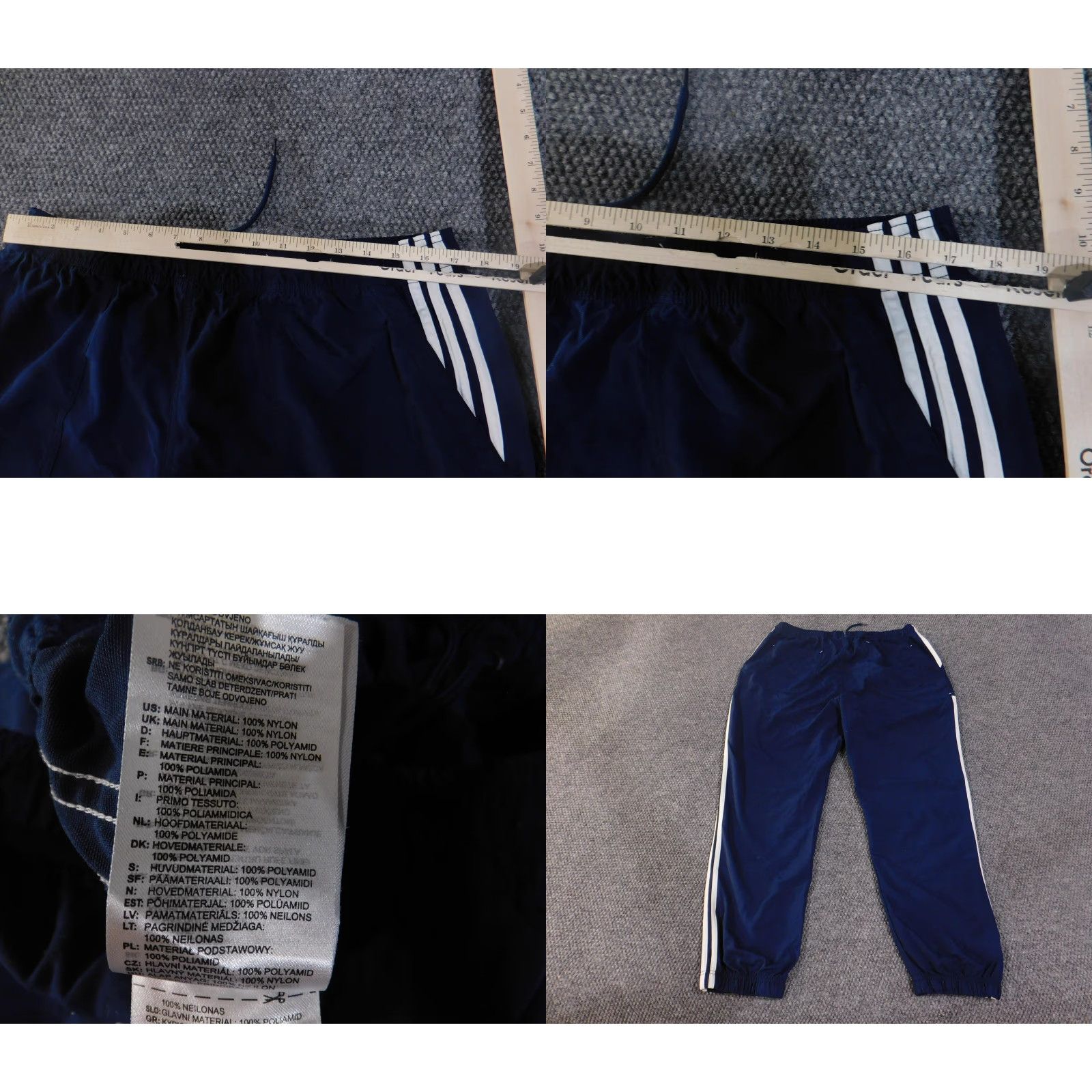 Adidas Adidas Pants Mens XL Trefoil Three Stripes Nylon Track Athletic Windbreaker Size US 36 / EU 52 - 8 Thumbnail