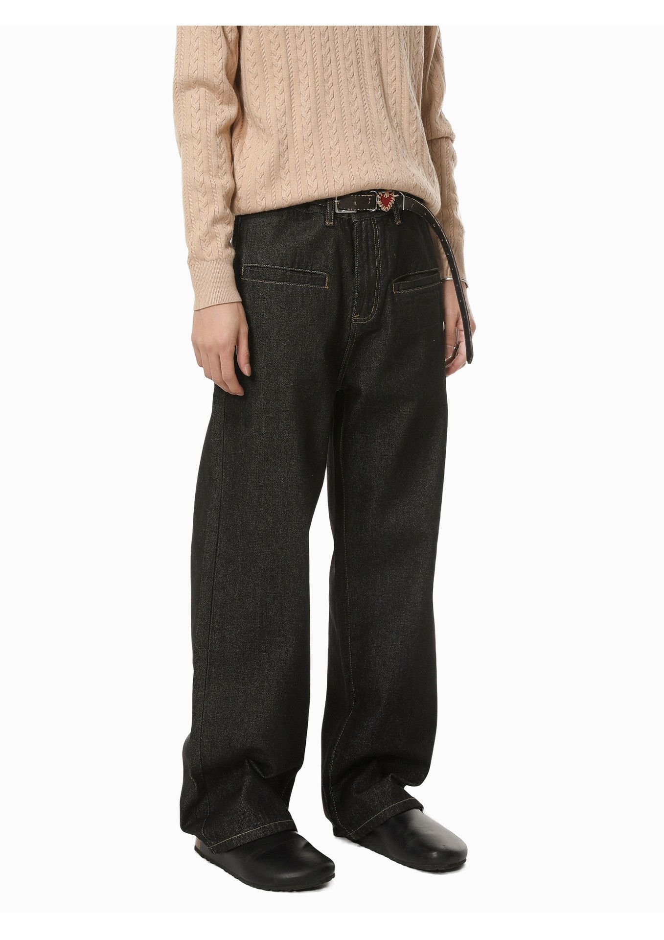 Japanese Brand Men's Japanese Retro Street Wide Leg Straight Washed Jeans Size US 32 / EU 48 - 3 Thumbnail