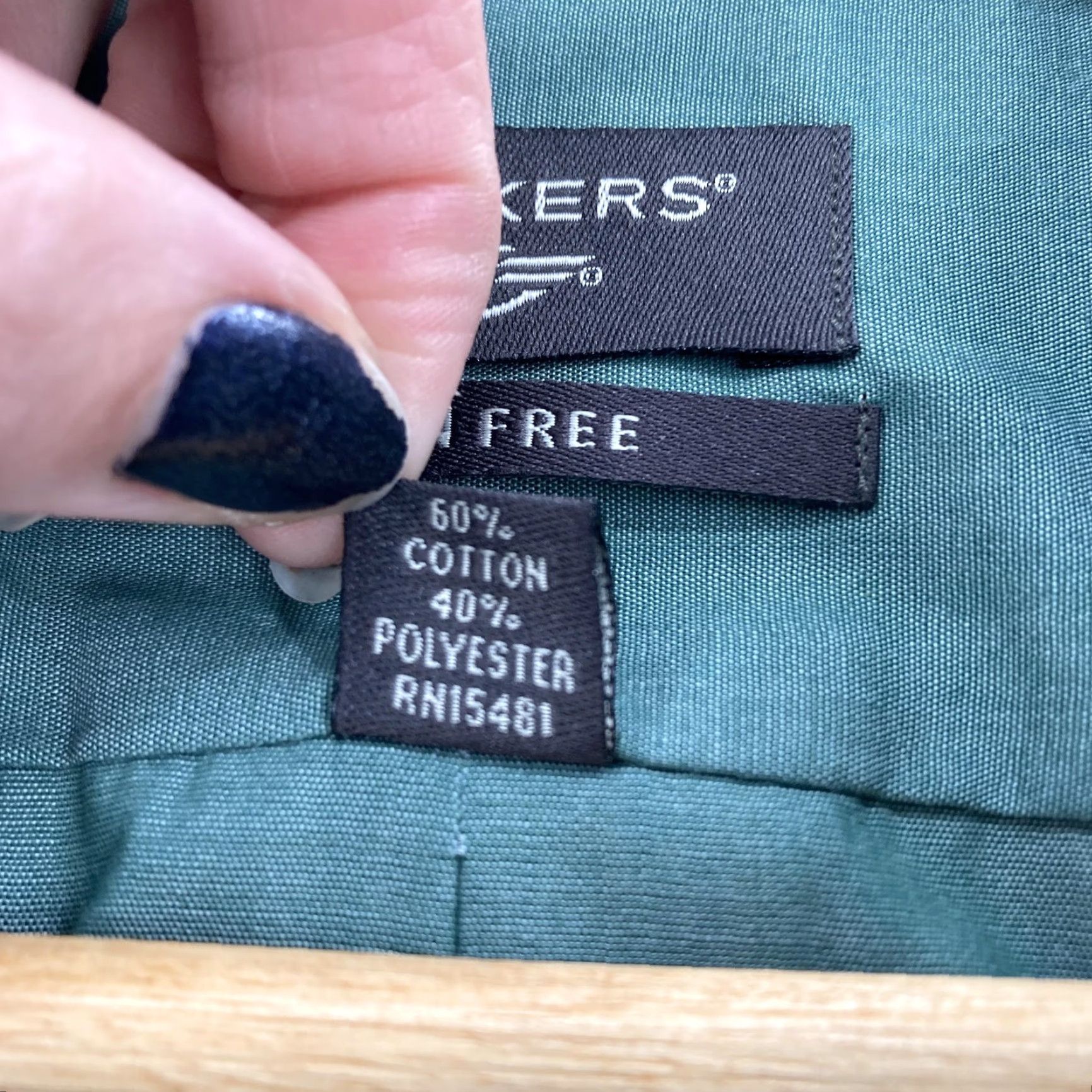 Dockers Dockers Shirt Mens Large Green Iron Free Button Down Long Sleeve Dress 16-16.5 Size 42R - 3 Thumbnail