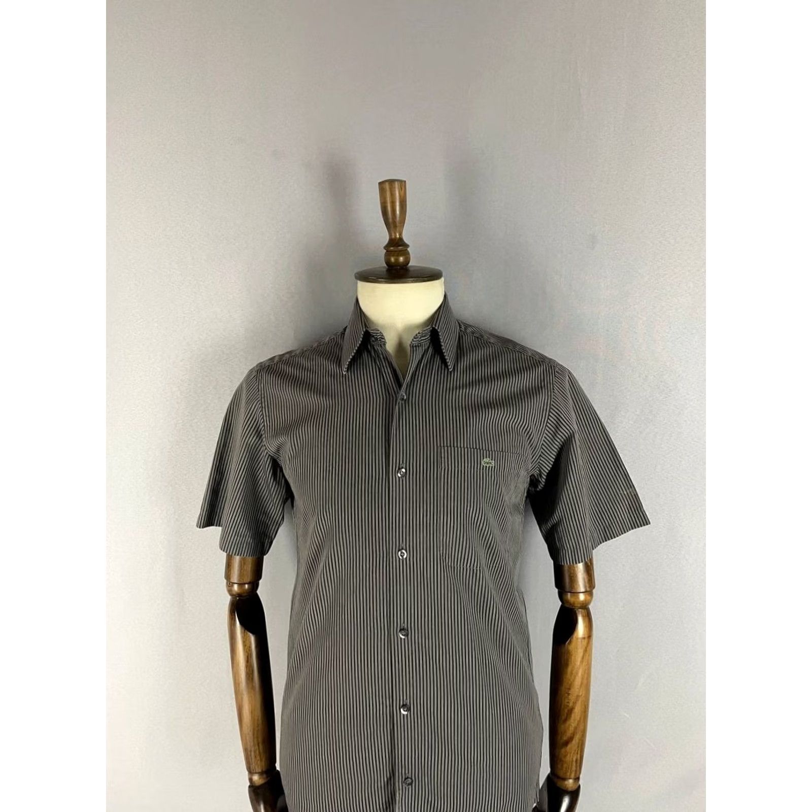 Lacoste Lacoste Shirt Size 38 Gray Striped Cotton Collared Short Sleeve Casual Mens Size US M / EU 48-50 / 2 - 4 Thumbnail