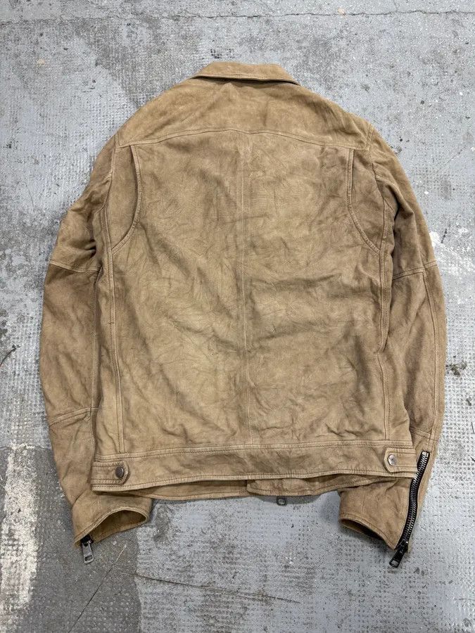 Gucci SS2004 Gucci Asymmetrical Multi Zips Biker Beige Suede Leather Jacket Size US S / EU 44-46 / 1 - 6 Thumbnail
