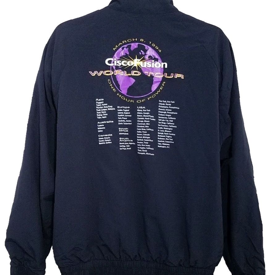 Vintage VINTAGE Vantage Jacket Mens Large 90s World Tour Cisco Systems Windbreaker Blue USA 1994 Size US L / EU 52-54 / 3 - 2 Thumbnail