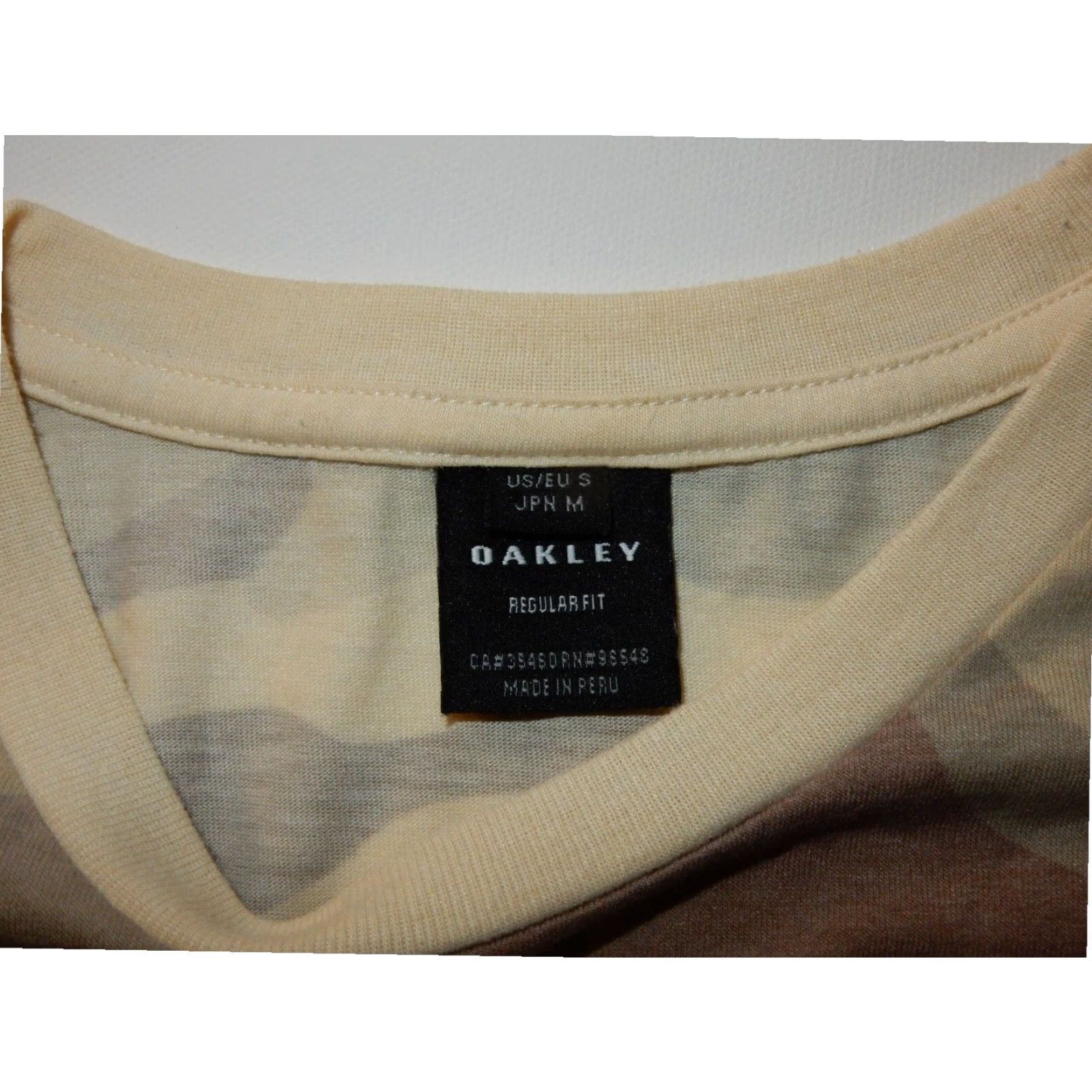 Oakley OAKLEY Mens Short Sleeve T-Shirt Camo Small Beige Cotton Size US S / EU 44-46 / 1 - 2 Thumbnail