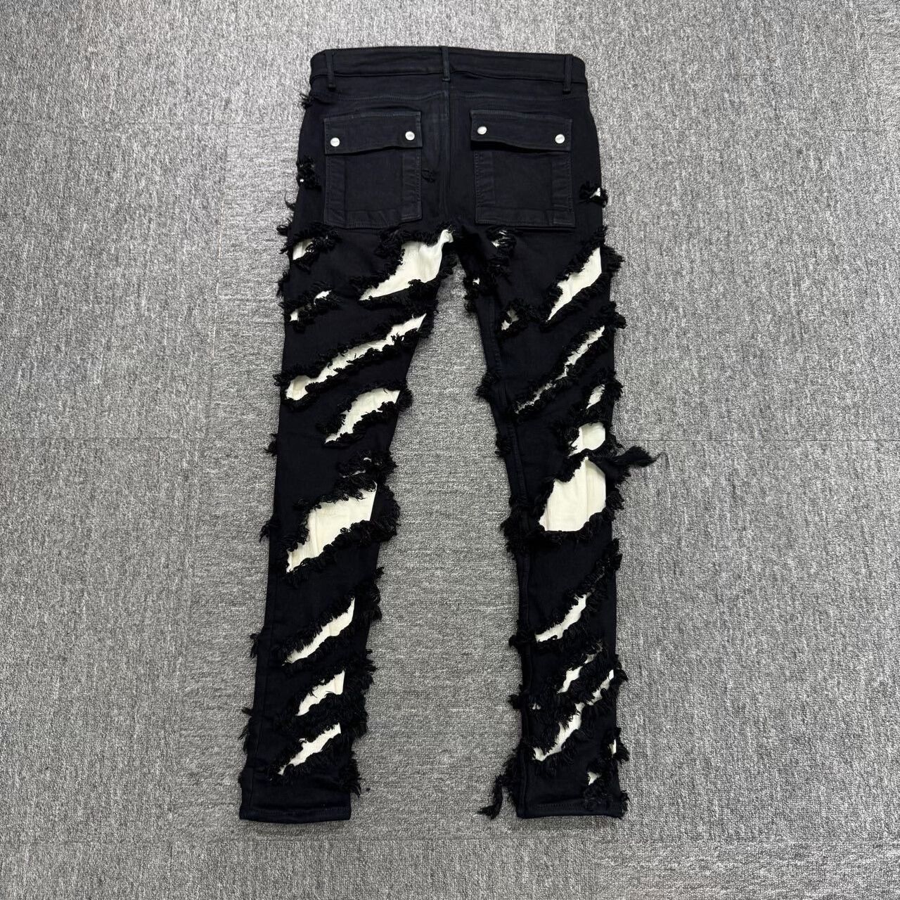 Rick Owens rick owens ripped black denim pants. Size US 44 / EU 60 - 2 Thumbnail
