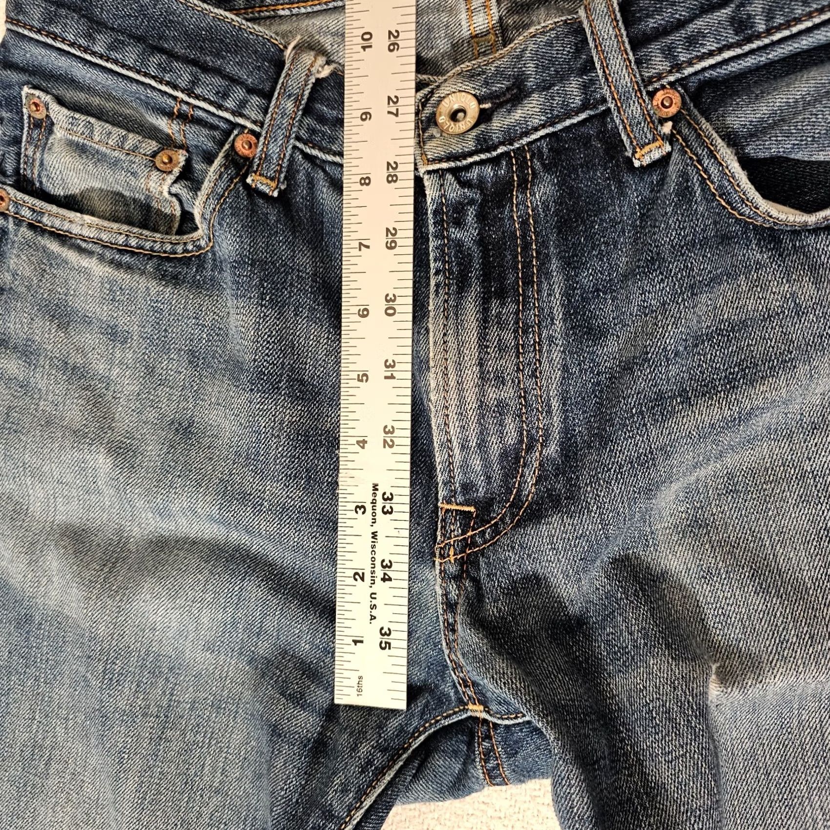 Uniqlo UNIQLO Jeans Men 30x32 Blue Medium Wash Distressed Cotton Denim Slim Straight 5-Pocket Belt Loops Vintage No Womens Mens Size US 30 / EU 46 - 7 Thumbnail