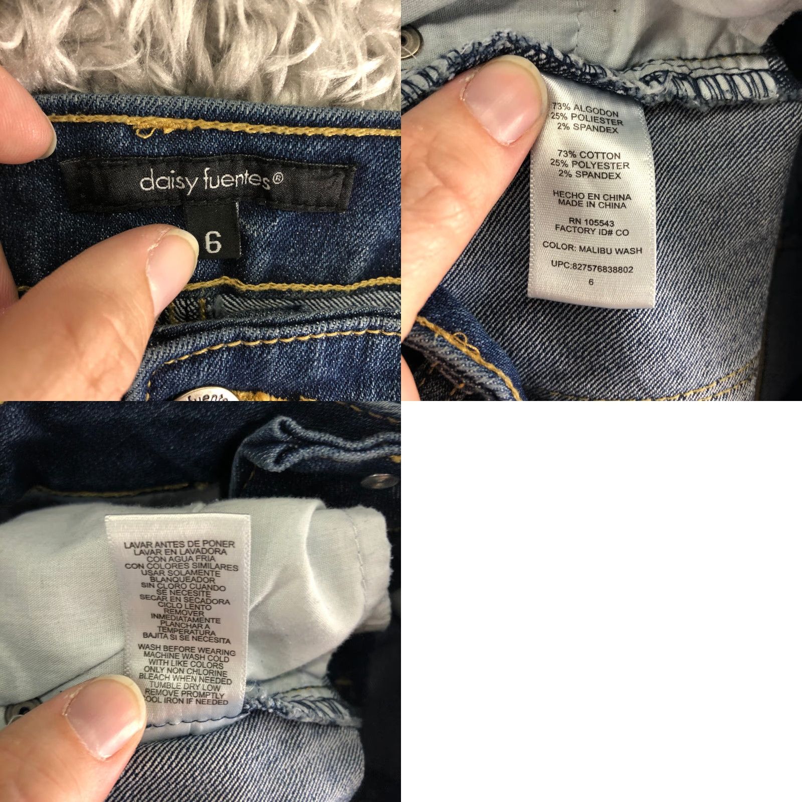 Denime Daisy Fuentes Womens Size 6 Mid Rise Straight Leg Medium Wash Blue Denim Jeans Size 28" / US 6 / IT 42 - 8 Thumbnail