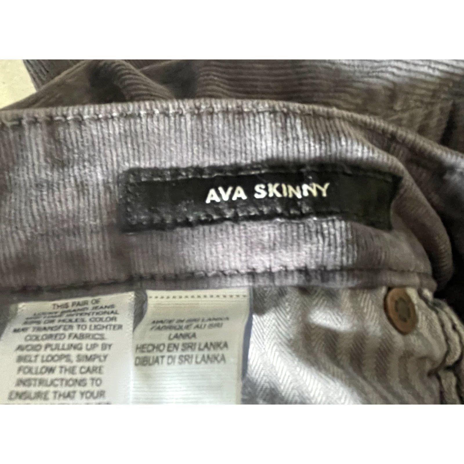 Lucky Brand Lucky Brand Pants Womens 4/27 Ava Skinny Corduroy Gray Stretch Pants Womens Regular Gray Corduroy Stretch 5-Pocket Mens? Size 27" / US 4 / IT 40 - 6 Thumbnail