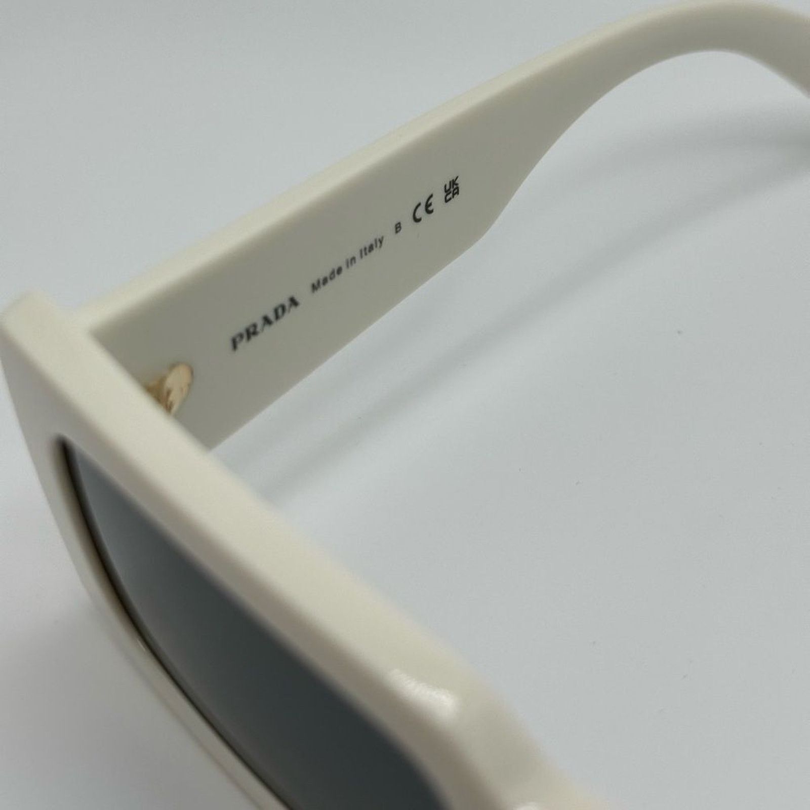 Prada PRADA Sunglasses PRA07S 1425S0 Talc/Dark Grey Women NEW Size ONE SIZE - 7 Thumbnail