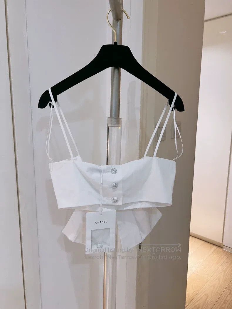 Chanel Chanel 20C Early Spring Vacation White Bow Strap Vest Size XXS / US 00 / IT 34 - 2 Thumbnail