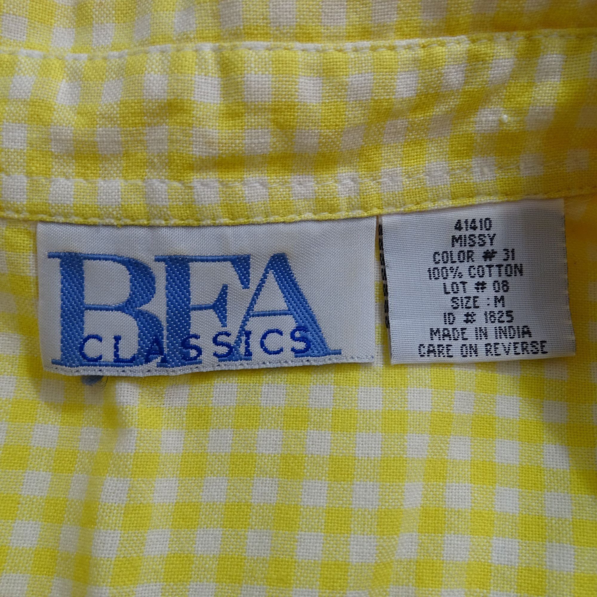 Other Vtg BFA Classics Yellow Gingham Sunflower Embroidery Button Size M / US 6-8 / IT 42-44 - 4 Thumbnail