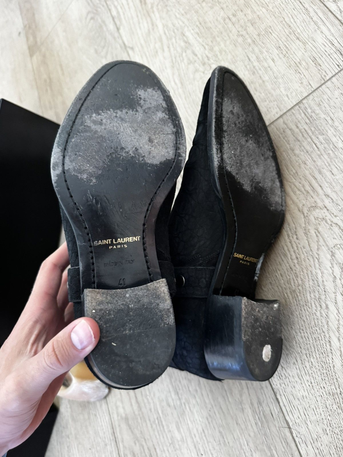 Saint Laurent Paris Croc Embossed Harness Wyatts Size US 8 / EU 41 - 8 Thumbnail