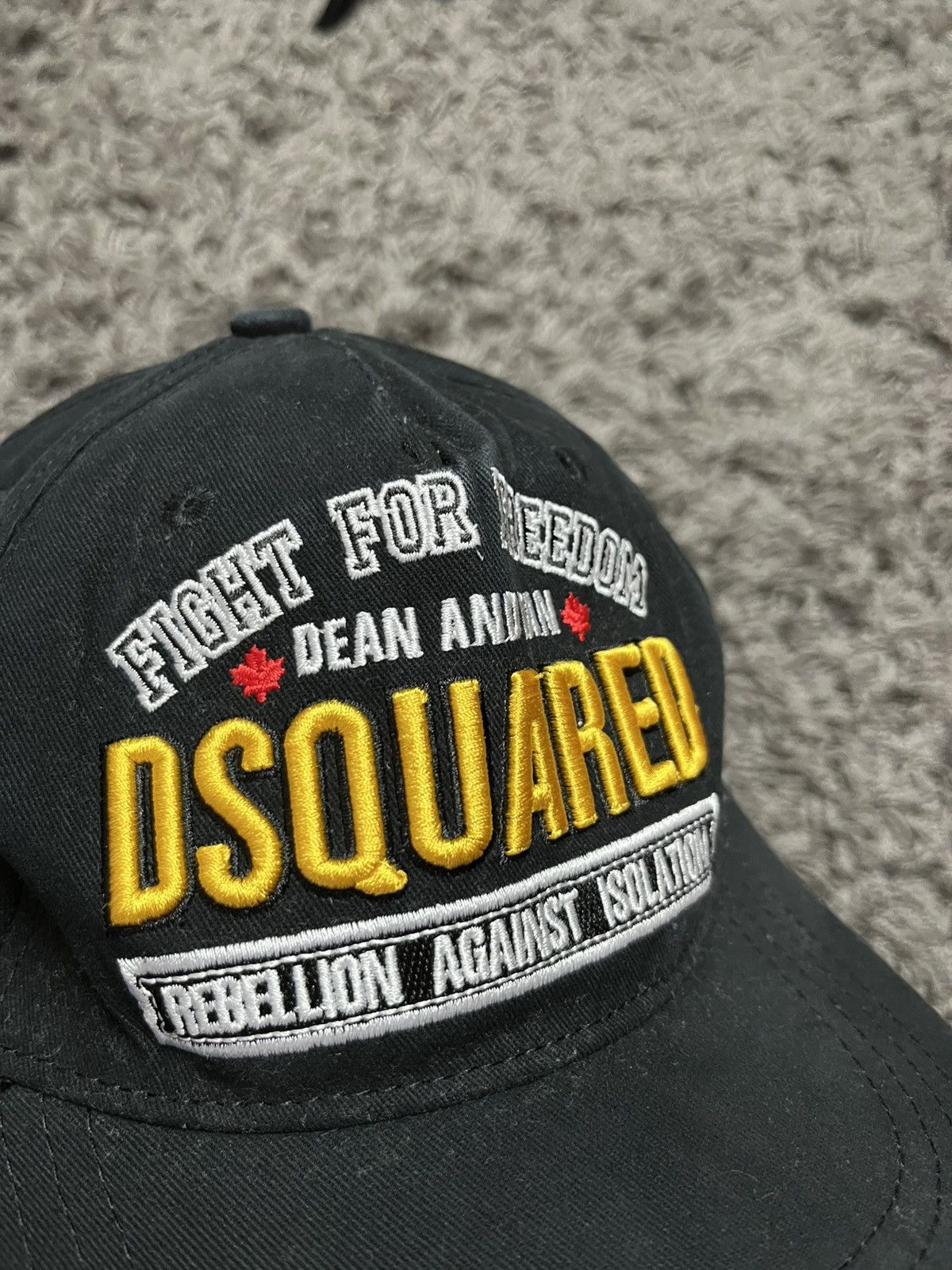 Dsquared2 Dsquared2 "Fight For Freedom" Distressed Baseball Cap Black Size ONE SIZE - 3 Thumbnail