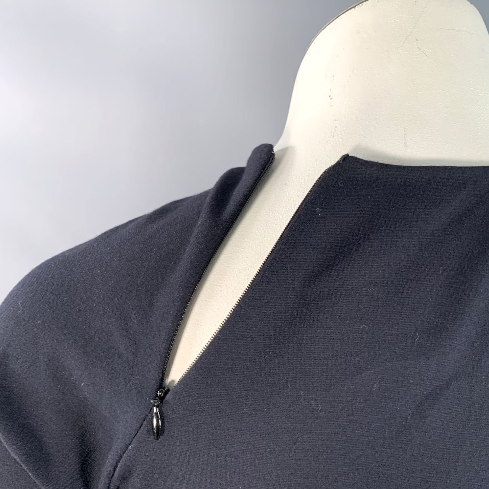 Jil Sander JIL SANDER Navy Long Evening Gown Ruched Viscose Blend Size 10 Womens Italy Size L / US 10 / IT 46 - 4 Thumbnail