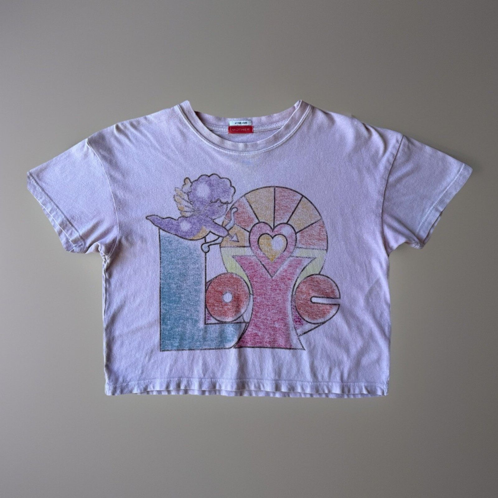 MOTHER Mother Jeans Love Cupid Shirt Women's Small Pink Cropped Size S / US 4 / IT 40 - 1 Thumbnail
