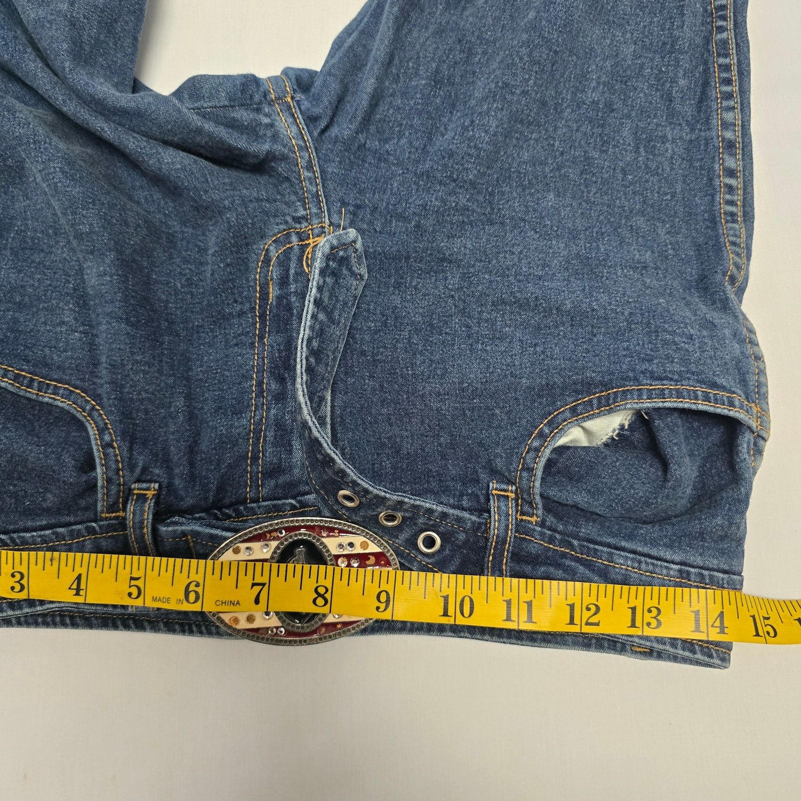 Vintage Vintage Baby Phat Jeans 5 Medium Wash Denim Rhinestone Y2K Size 27" / US 4 / IT 40 - 12 Thumbnail