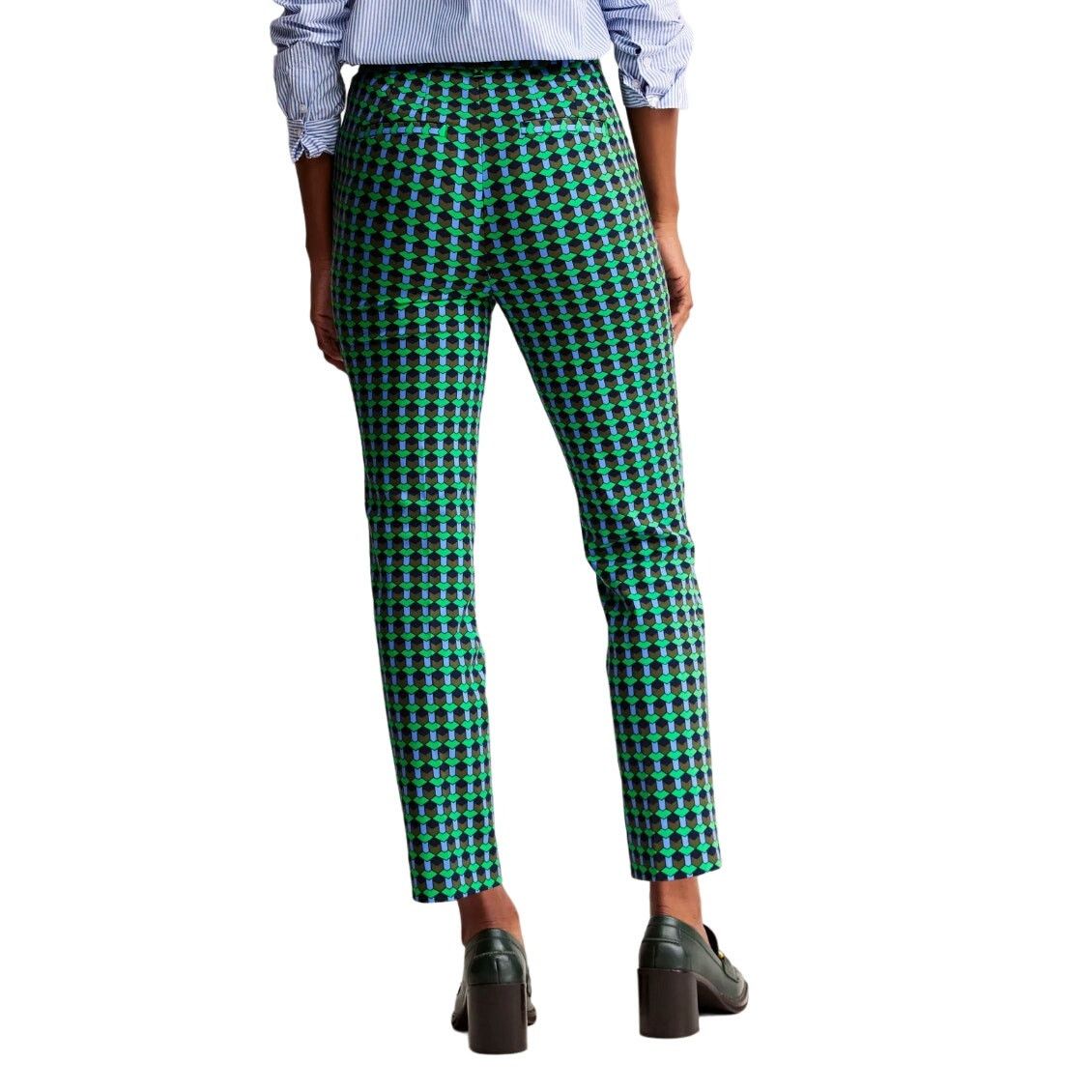 Boden Boden Highgate Printed Pants Bright Green Terrace Geo Size 6 Size 28" / US 6 / IT 42 - 2 Thumbnail