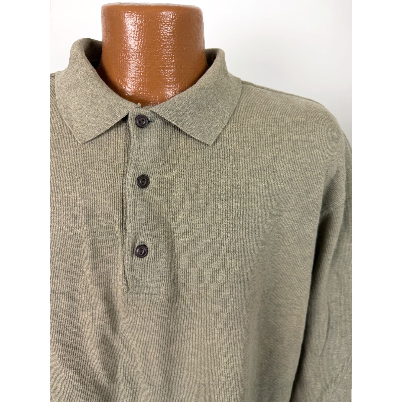 Vintage VINTAGE Natural Issue Polo Shirt Men XL Oversized Heavyweight Beige 90s Hipster Preppy Sports 90s Mens XL Beige Polo Shirt Size US XL / EU 56 / 4 - 2 Thumbnail