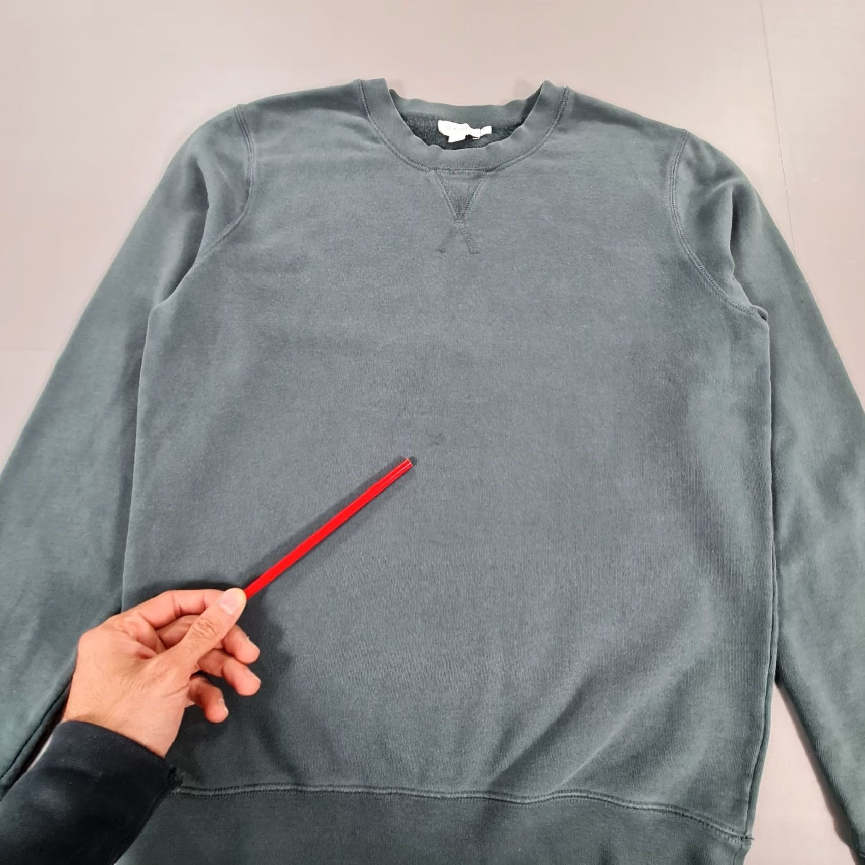 Sunspel Sunspel Mens Sweatshirt Green Small Fleece Crew Loopback Cotton Sweater Size US M / EU 48-50 / 2 - 4 Thumbnail