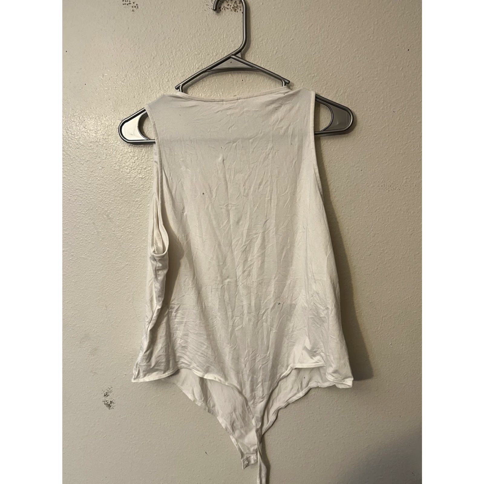 H&M H&M Women XL Tank Bodysuit Square Neck Snap Closure Seams White Size XL / US 12-14 / IT 48-50 - 3 Thumbnail