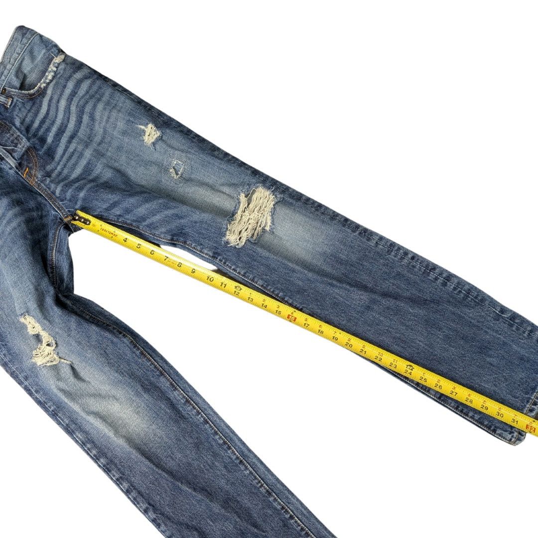 Abercrombie & Fitch Abercrombie & Fitch Distressed Straight Jeans W/ Button Fly Size US 34 / EU 50 - 7 Thumbnail