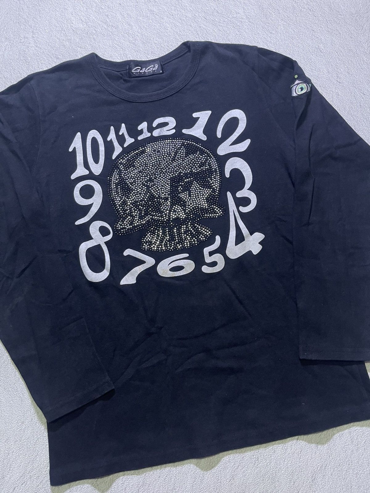 Japanese Brand Y2K GAGA long sleeve tshirt big skull motif gliter Size US M / EU 48-50 / 2 - 2 Thumbnail