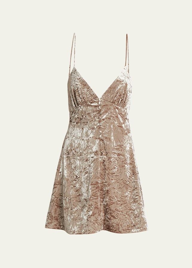 oc11z0524 Sleeveless Dress in Velvet in Gold