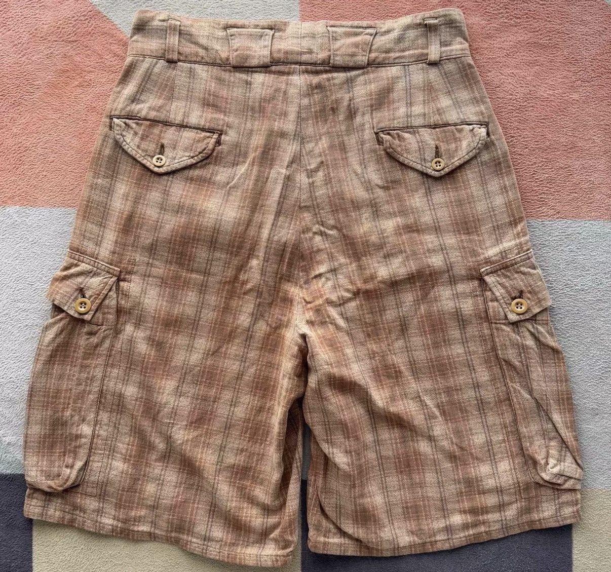 RRL Ralph Lauren RRL Ralph Lauren Double RL 3-Star Plaid Cargo Shorts K22 Size US 30 / EU 46 - 2 Thumbnail