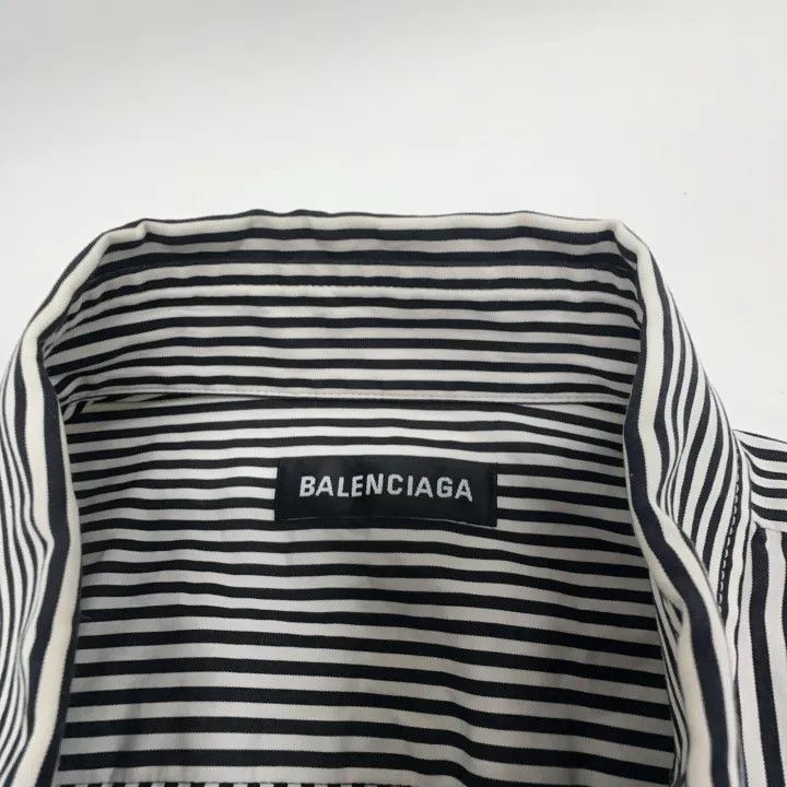 Balenciaga Balenciaga Balenciaga Striped Logo Long Sleeve Shirt -2507 Size US M / EU 48-50 / 2 - 3 Thumbnail
