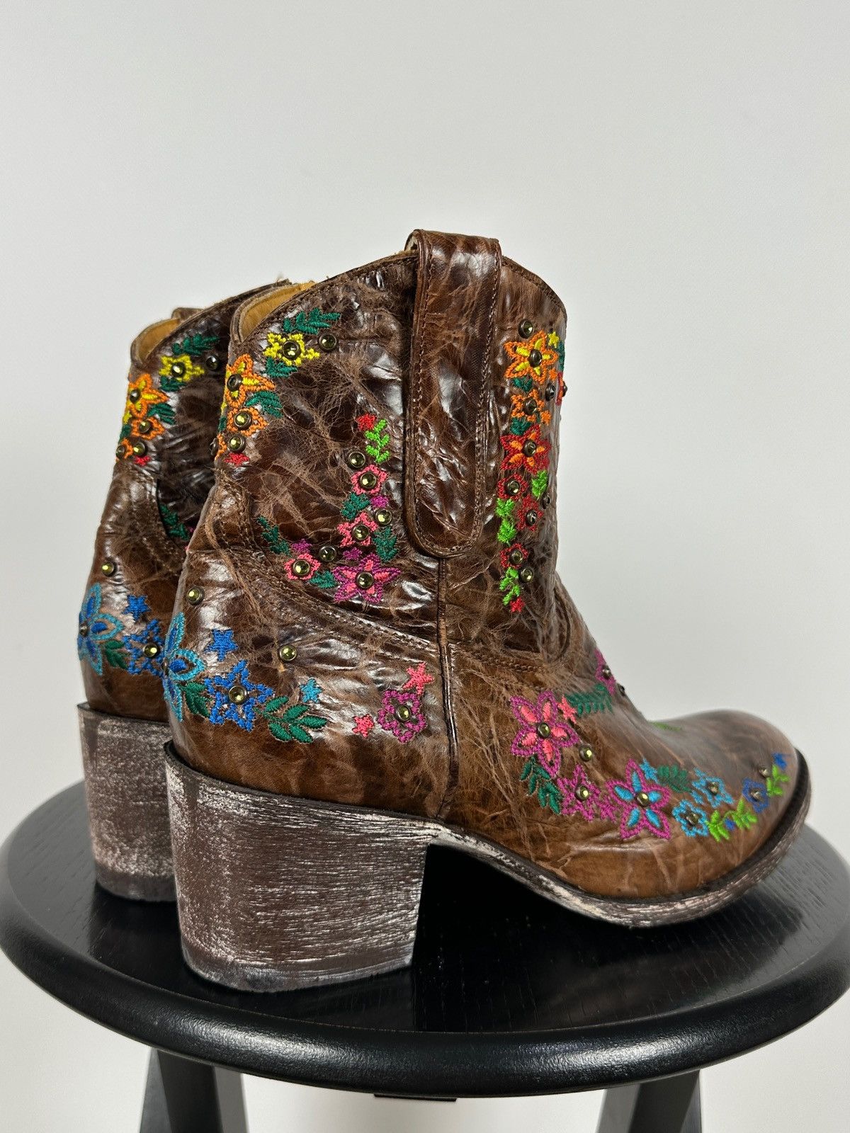 Old Gringo Mexicana Old Gringo Sora Leather Cowboy Floral Ankle Boots Size US 9.5 / IT 39.5 - 5 Thumbnail