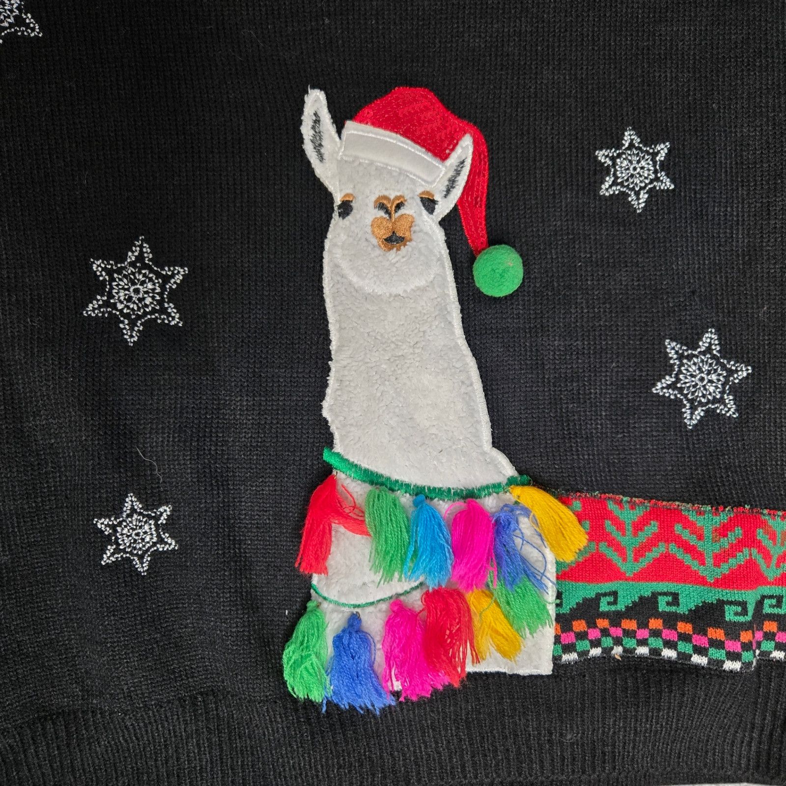 Other Black Llama Colorful Knitted Sweater Size XL Size XL / US 12-14 / IT 48-50 - 3 Thumbnail