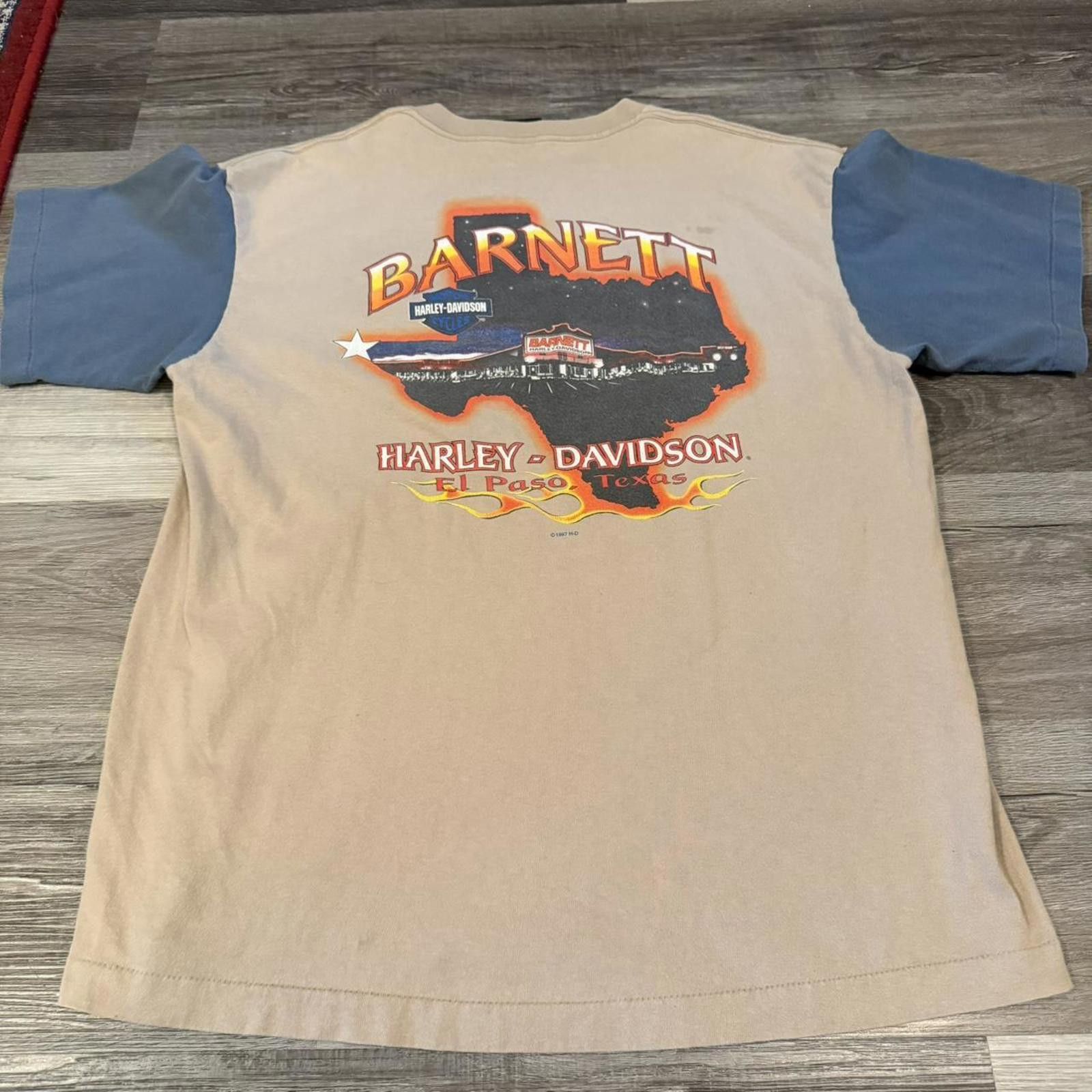 Harley Davidson vintage Harley Davidson Barnett El Paso Texas star t shirt Size US XL / EU 56 / 4 - 4 Thumbnail