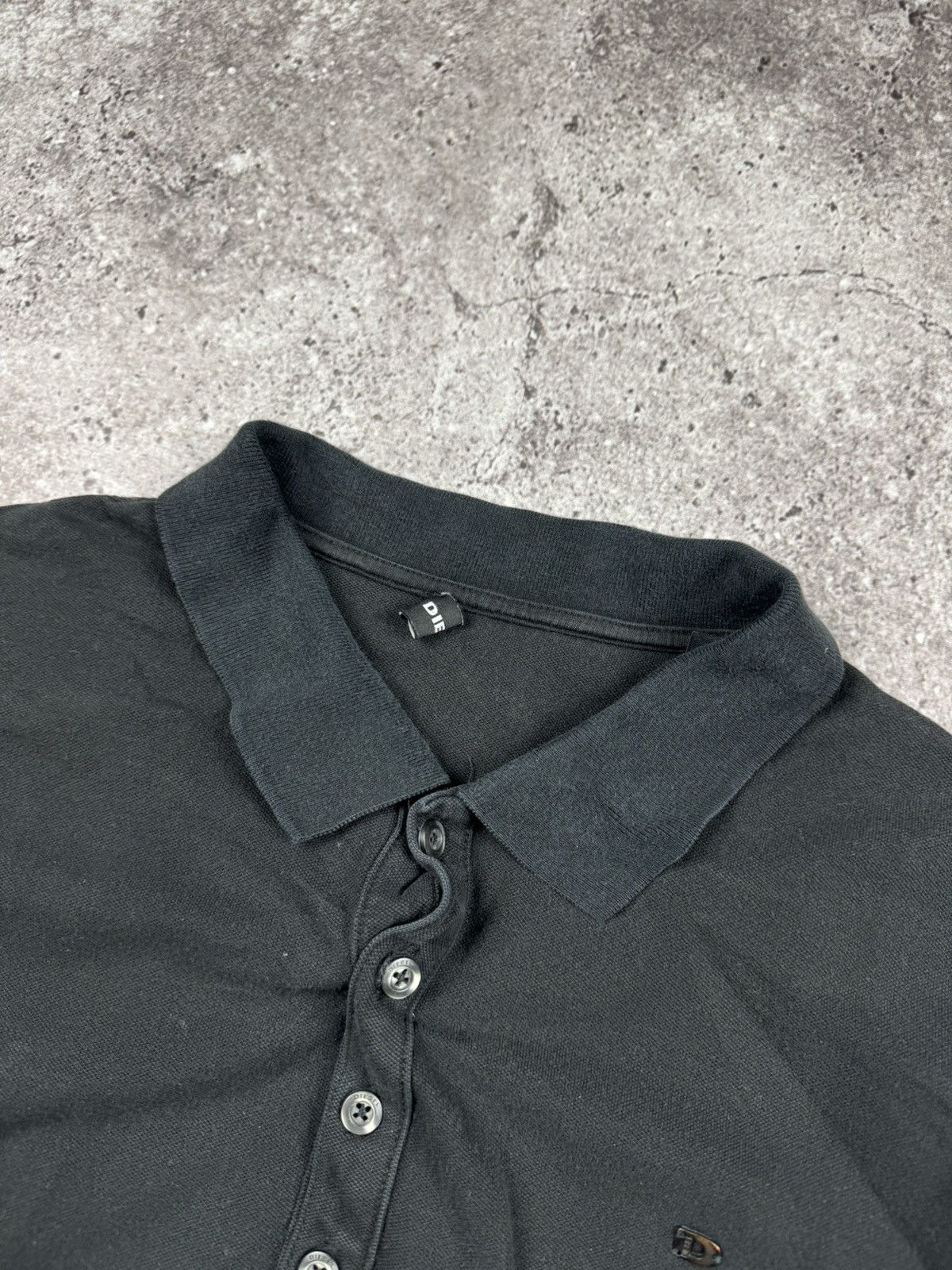 Diesel × Vintage Vintage 90s Diesel Y2K Black Polo Hype Streetwear Size L Size US L / EU 52-54 / 3 - 3 Thumbnail