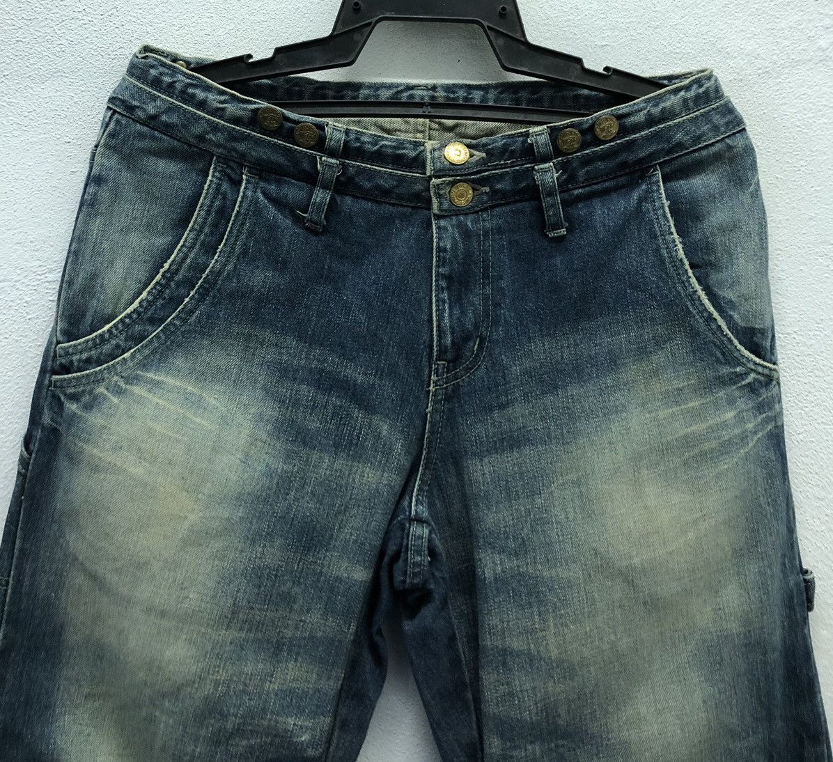 PPFM PPFM Indigo Washed Jeans with Leather Accents – Size M Size US 33 - 3 Thumbnail