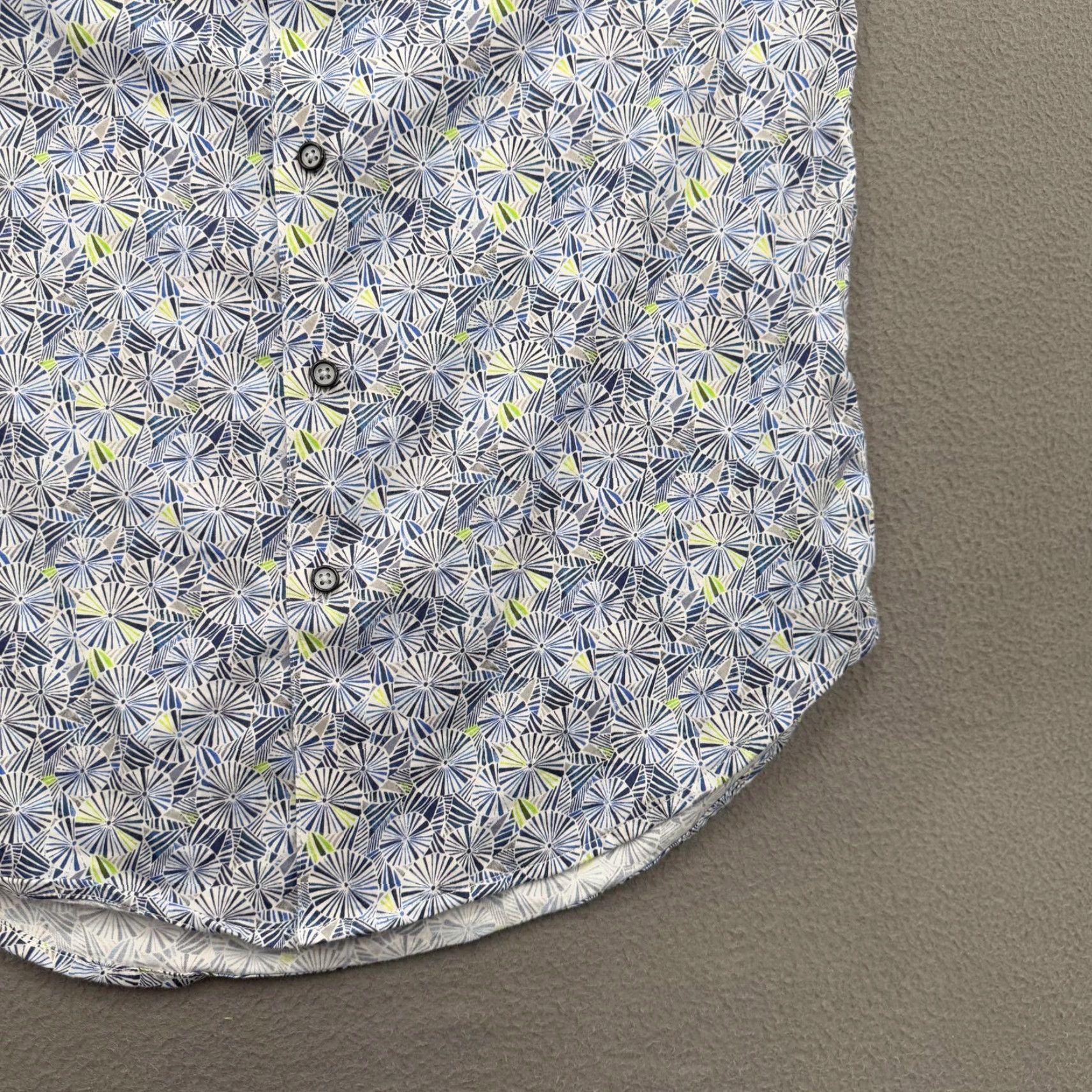 Robert Graham Robert Graham Shirt Mens Small Blue Geometric Short Sleeve Classic Fit Button Up Size US S / EU 44-46 / 1 - 7 Thumbnail