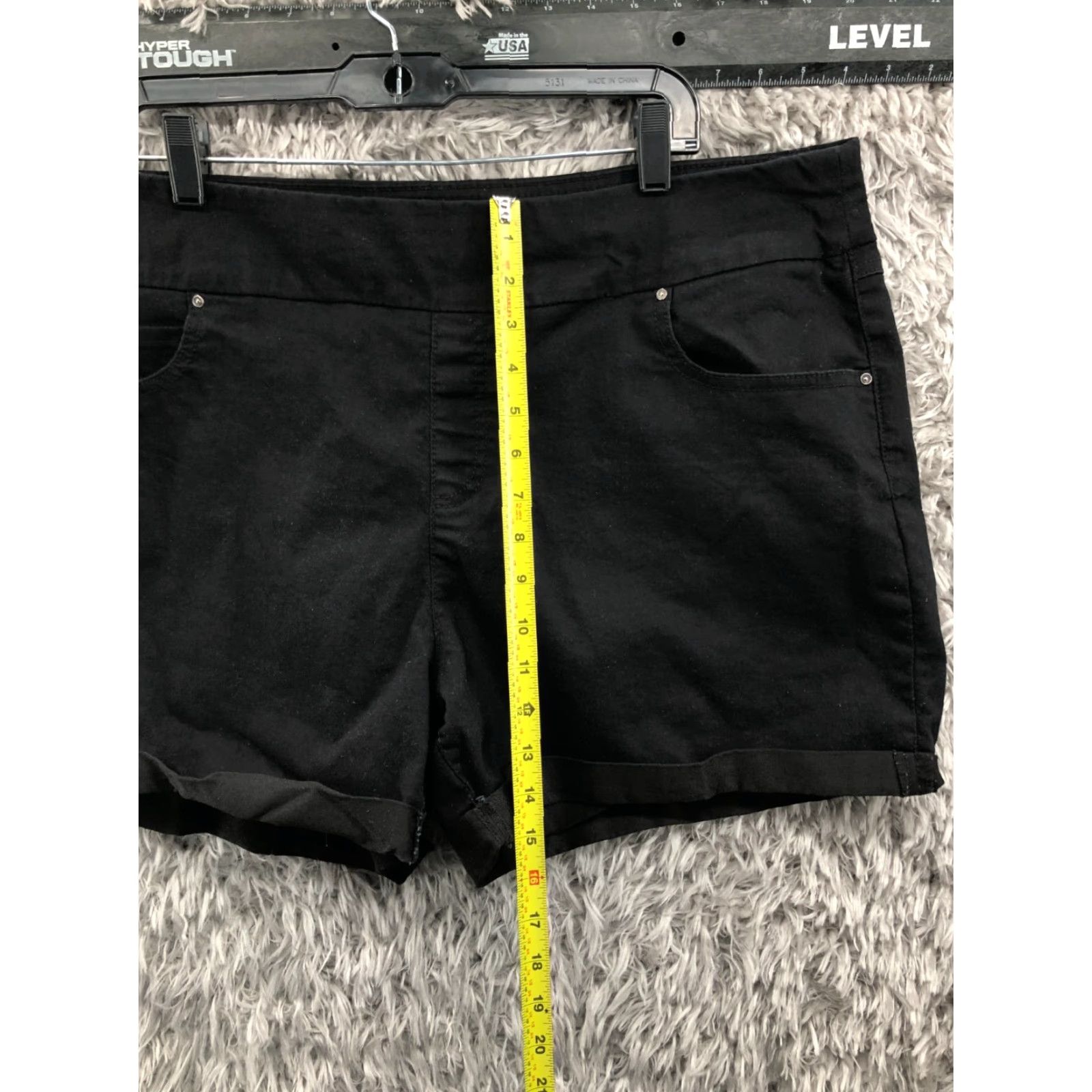 Vintage Time And Tru Pull On Boyfriend Shorts Womens XXL Dark Wash Black Mid Rise 2XL Regular Cotton Knit Logo 5-Pocket Size 40" / US 18 - 3 Thumbnail
